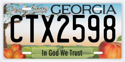 GA license plate CTX2598