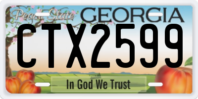 GA license plate CTX2599