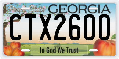 GA license plate CTX2600