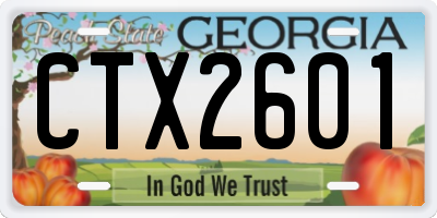 GA license plate CTX2601