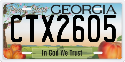 GA license plate CTX2605