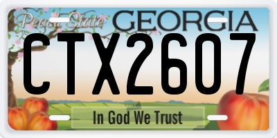 GA license plate CTX2607