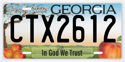 GA license plate CTX2612