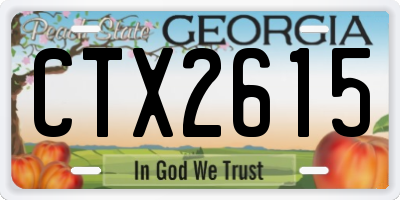 GA license plate CTX2615