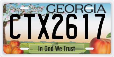 GA license plate CTX2617