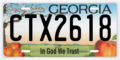 GA license plate CTX2618