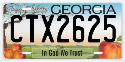 GA license plate CTX2625