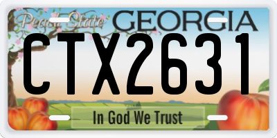 GA license plate CTX2631