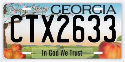 GA license plate CTX2633