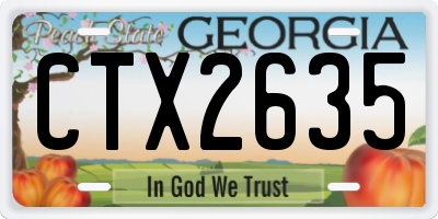 GA license plate CTX2635