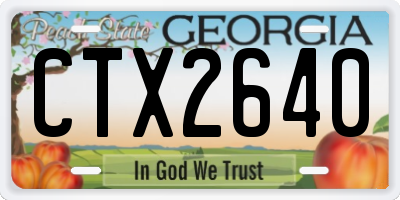 GA license plate CTX2640
