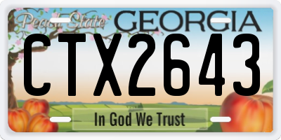 GA license plate CTX2643