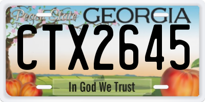 GA license plate CTX2645