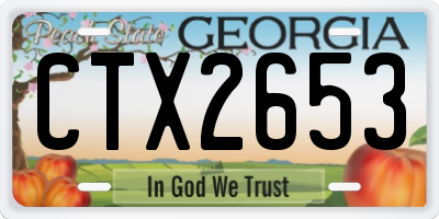GA license plate CTX2653