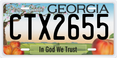 GA license plate CTX2655