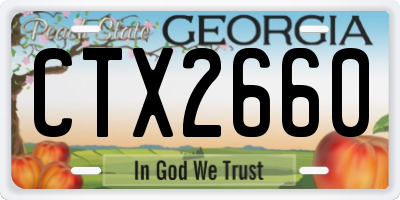 GA license plate CTX2660