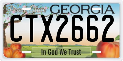 GA license plate CTX2662