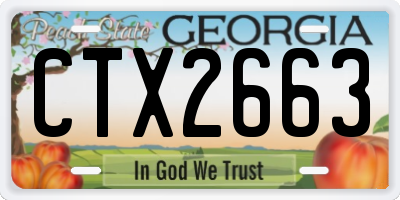 GA license plate CTX2663