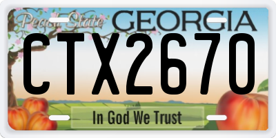 GA license plate CTX2670
