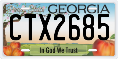 GA license plate CTX2685