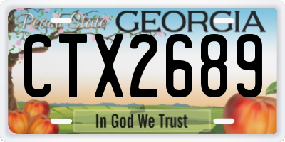 GA license plate CTX2689