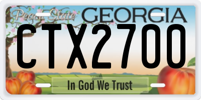 GA license plate CTX2700
