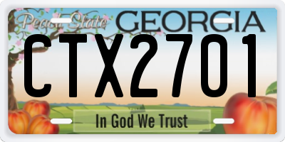 GA license plate CTX2701