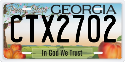 GA license plate CTX2702