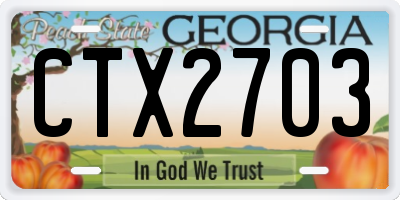 GA license plate CTX2703