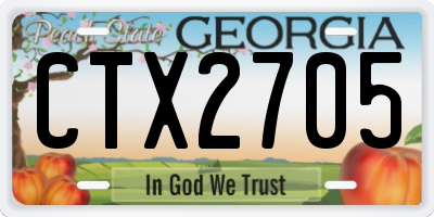 GA license plate CTX2705
