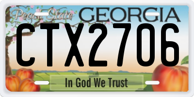 GA license plate CTX2706