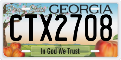 GA license plate CTX2708