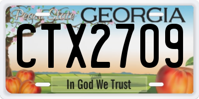 GA license plate CTX2709