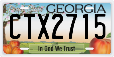 GA license plate CTX2715