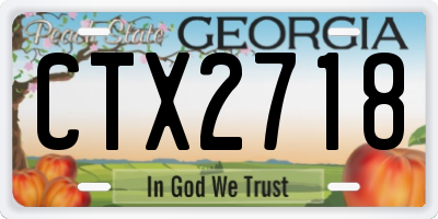 GA license plate CTX2718