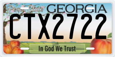 GA license plate CTX2722