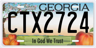 GA license plate CTX2724