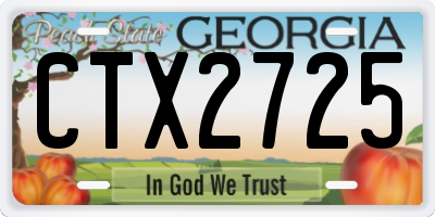 GA license plate CTX2725
