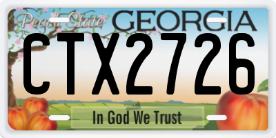 GA license plate CTX2726