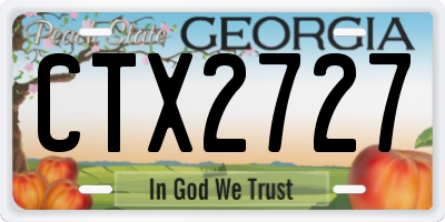 GA license plate CTX2727
