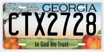GA license plate CTX2728