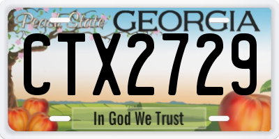 GA license plate CTX2729