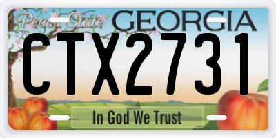 GA license plate CTX2731