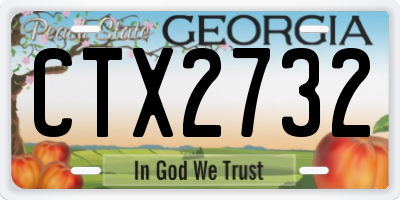 GA license plate CTX2732