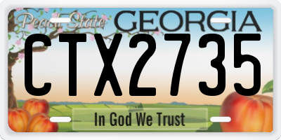 GA license plate CTX2735