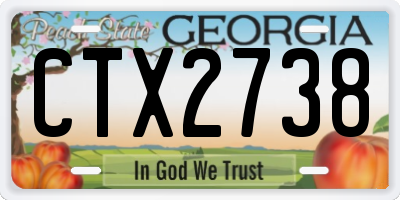 GA license plate CTX2738