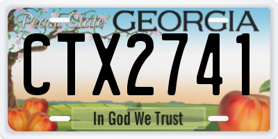 GA license plate CTX2741