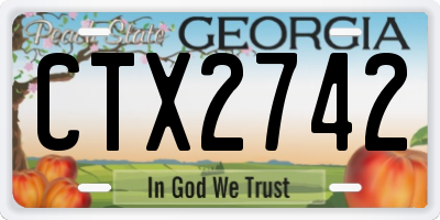 GA license plate CTX2742
