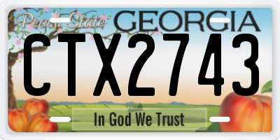 GA license plate CTX2743