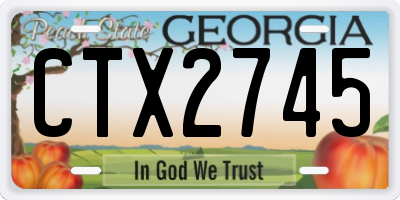 GA license plate CTX2745